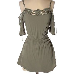 Army Green Off the Shoulder Romper